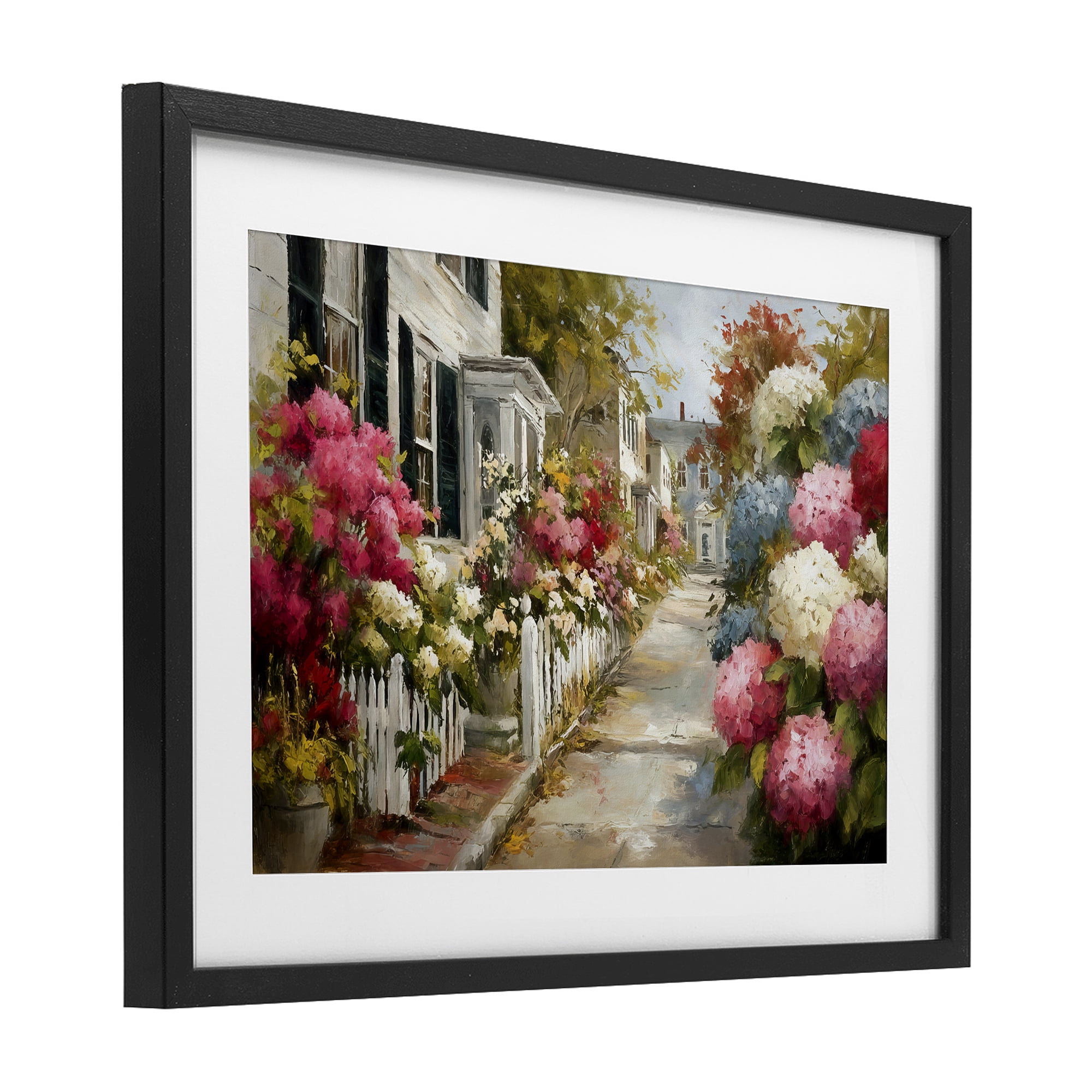 Stupell Industries Faded Shutters & Bursting Blooms Black Framed Print Under Glass, design by Tina LeCour