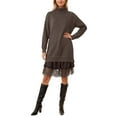 thumbnail image 2 of KANG Elegant Knit Pullover Sweater With Lace Trim Two Piece Cozy Winter Fall And Dress Layering Outfit Soft Yarn Fashion Casual Comfort WearBrownM, 2 of 5
