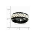 thumbnail image 6 of Two-Tone Titanium Silver Ring Band Wedding Silver Tone, 6 of 6