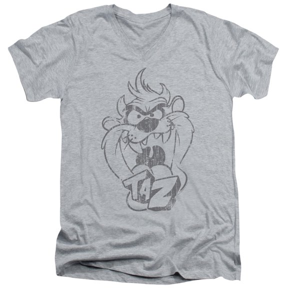 looney tunes faded taz mens v-neck shirt