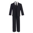 thumbnail image 2 of OLIVIA KOO Boys Classic Suit Set with Cloth Cover ButtonsLargeBlack, 2 of 8