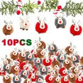 thumbnail image 2 of Lots Christmas Felt Deer Pendant Xmas Tree Decorative Hanging Wooden Elk Party Decor Home Christmas Cute Deer Crafts Ornaments, 2 of 5