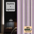 thumbnail image 3 of Purple Striped Blackout Curtains for Bedroom/Living Room, Pinch Pleated Black Out Curtains, Modern Simple Farmhouse Beige Vintage Room Darkening Window Drapes with Hooks 2 Panels, 39"x70", 3 of 8
