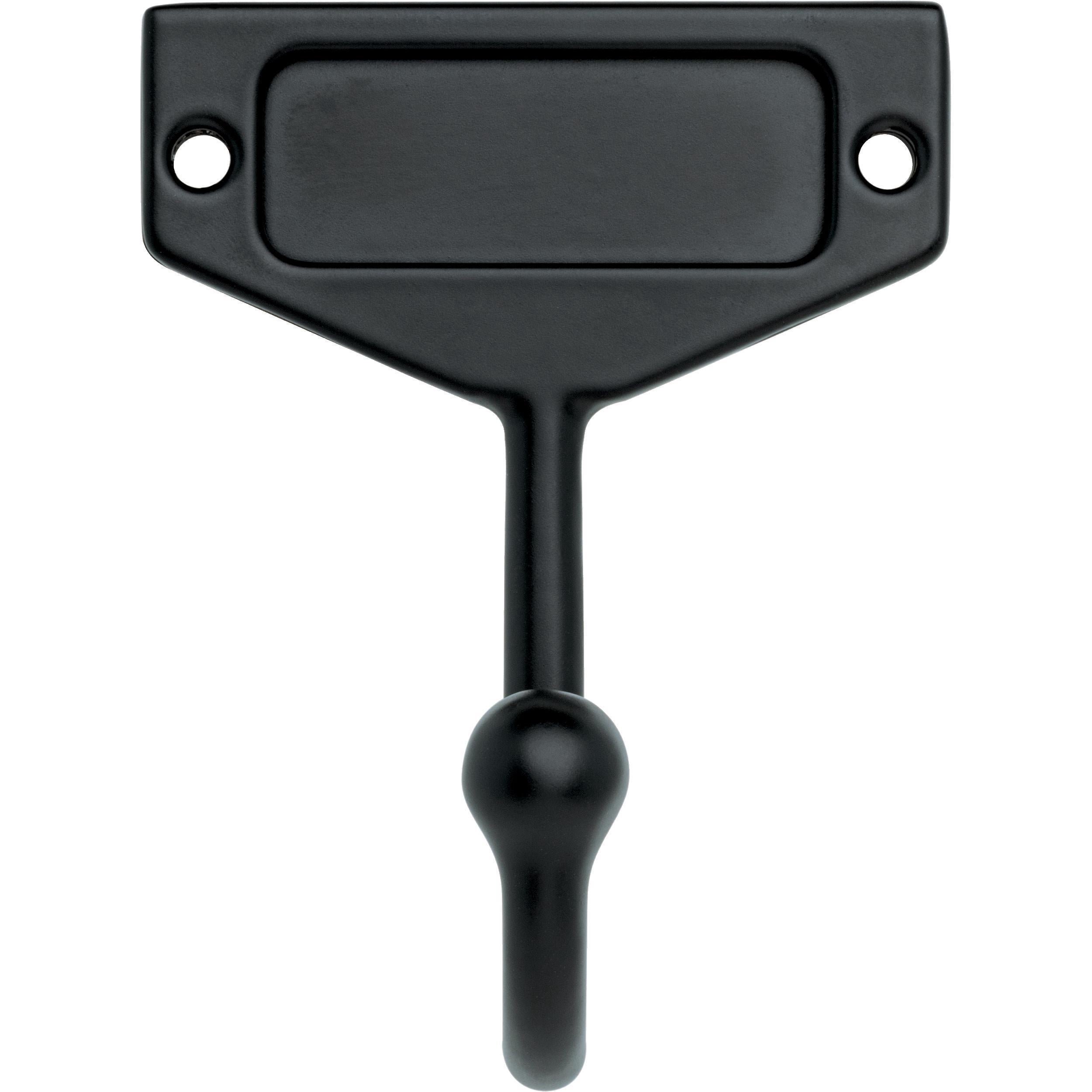 Mainstays 3 in. (76 mm) Single Prong Wall Hook in Matte Black