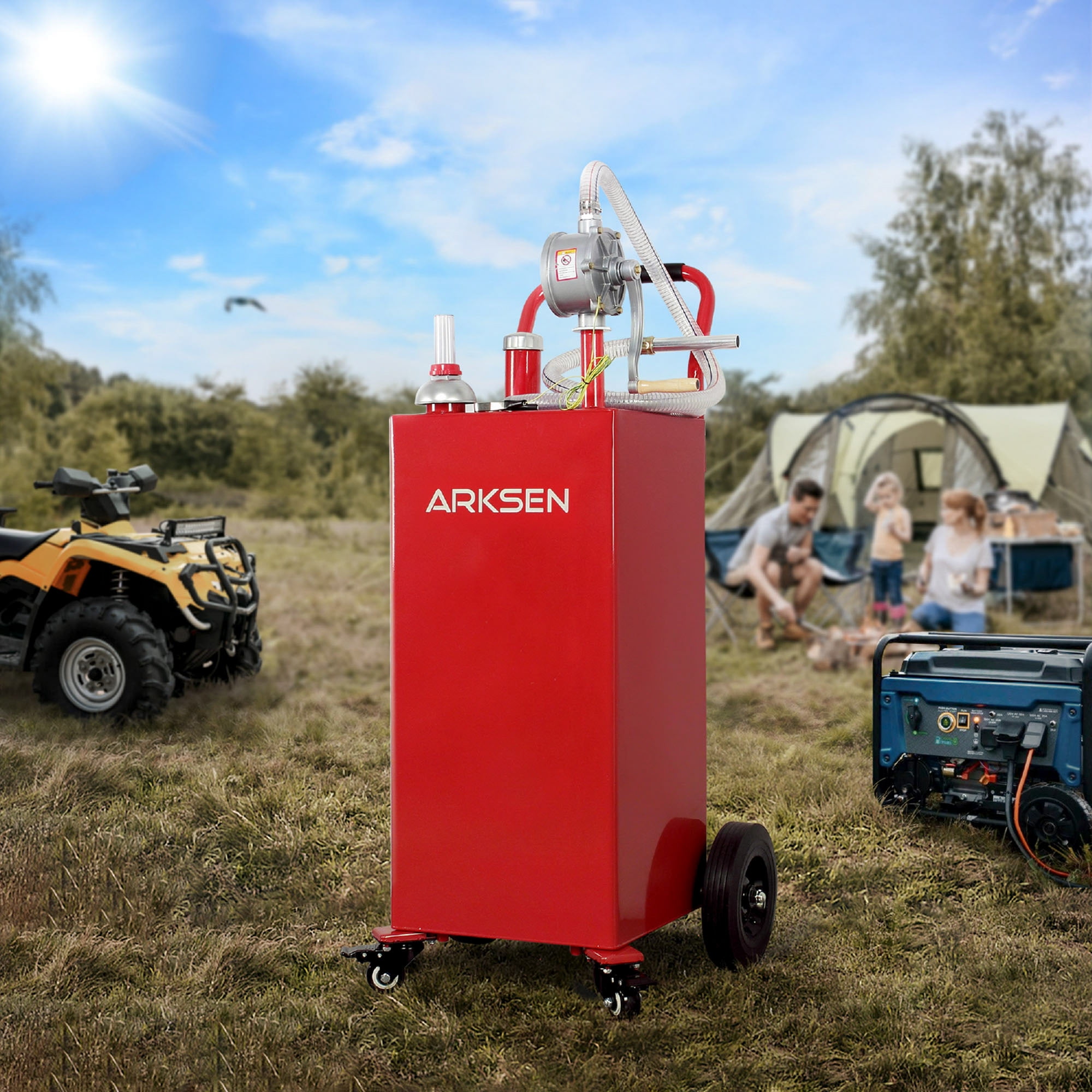 Arksen Portable 35-Gallon Gas Caddy Fuel Tank Storage Transfer Gasoline