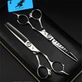 thumbnail image 2 of Juego de tijeras profesionales japonesas de acero para cortar el cabello, tijeras de barbero de 6 pulgadas para hombres, mujeres y niños., 2 of 5