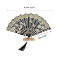 thumbnail image 2 of Unique Bargains Tassel Folding Fan 1 Pc for Weddings Parties Black, 2 of 5