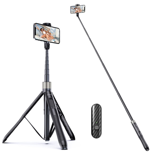 Trípode para selfies ATUMTEK 65 con control remoto Bluetooth, color negro