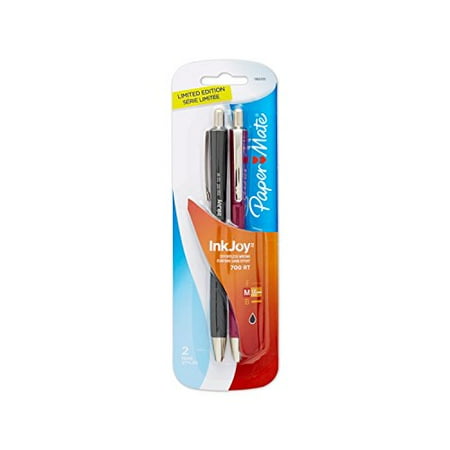- Paper Mate InkJoy 700RT Retractable Ballpoint Pen, Medium Point, Fashion Barrel/Black Ink, 2-Pack (1862435)