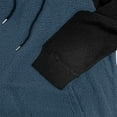 thumbnail image 5 of GuangCheng Mens Color Block Fleece Hoodies,Pullover,Drawstring Hood,Sweatshirt with Kangaroo Pocket,Navy,2XL, 5 of 6