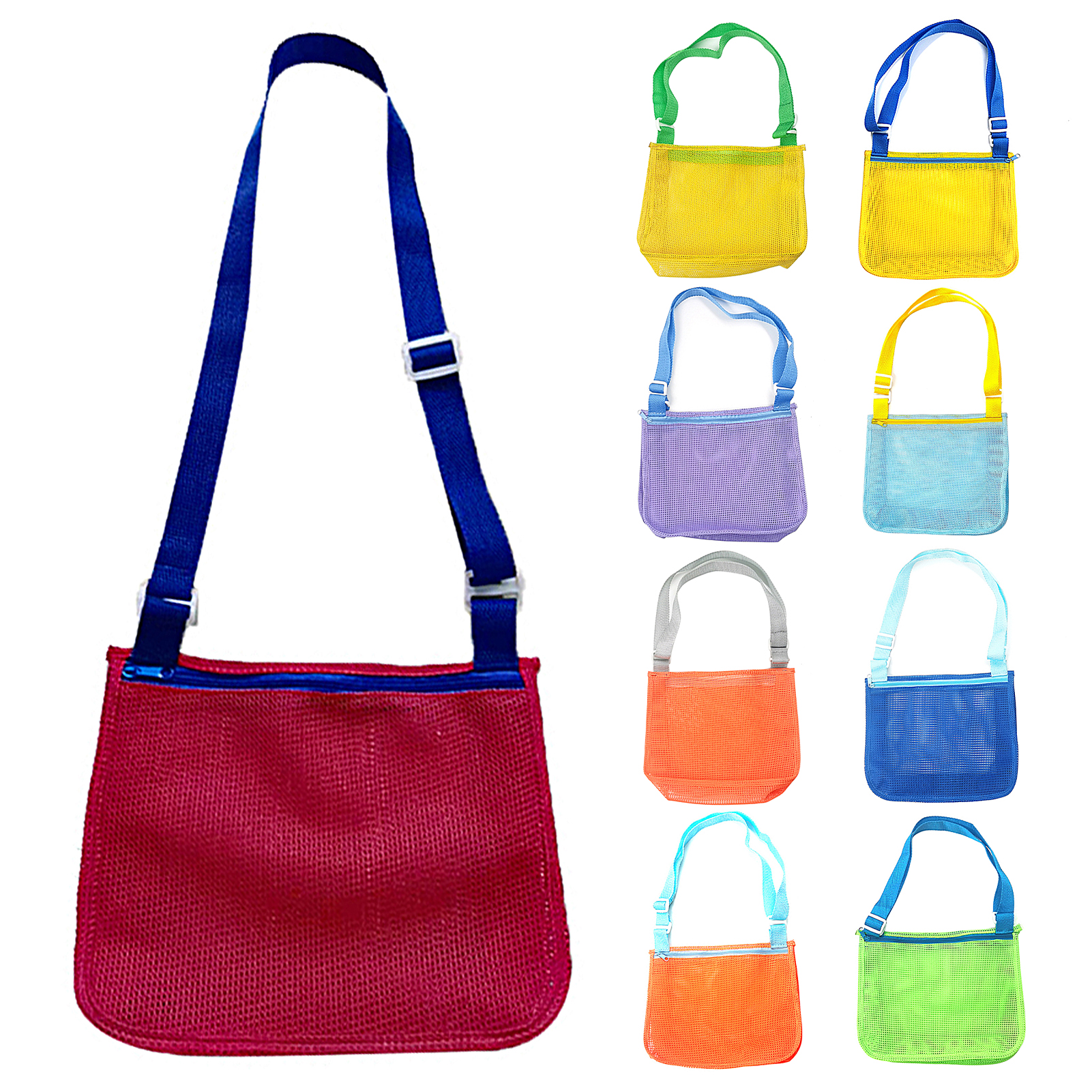 Cheers.US Beach Toy Mesh Bag Kids Shell Collecting Bag Mesh Beach Sand