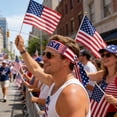thumbnail image 4 of Patriotic Stars and Stripes Wide Headband, 1776-2026 USA 250th Anniversary Crisscross Hair Band, Sweat-Wicking Elastic Athletic Head Wrap for 4th of July BBQ, Sports & Independence Day Events, 4 of 8