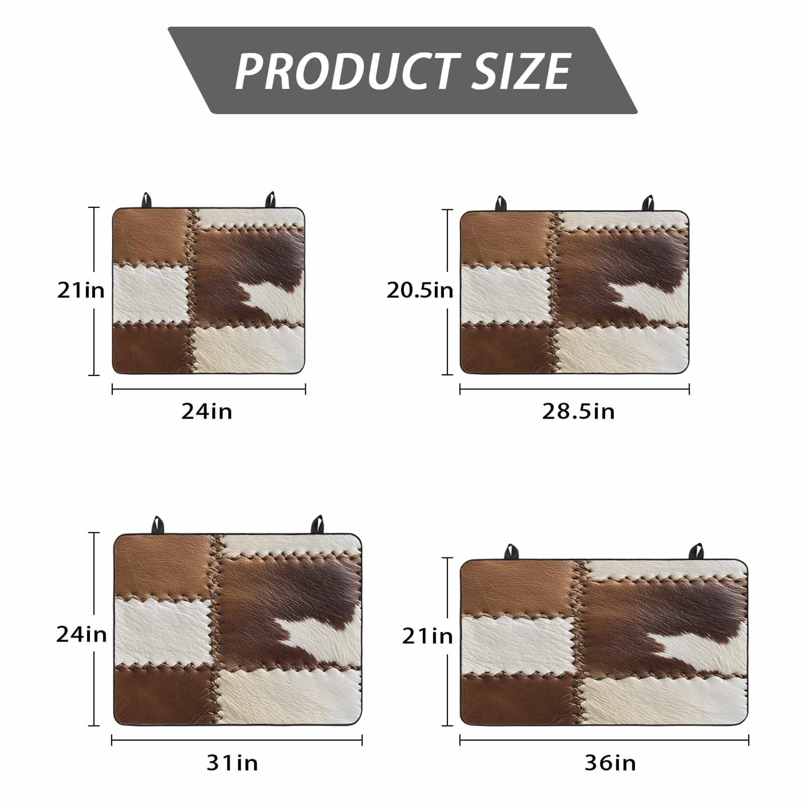 Brown White Leather Texture Stove Top Cover for Electric Stove, Heat-proof & Non Slip Glass Top Stove Cover Protector, Abstract Art Cowhide Kitchen Flat Cooktop Rubber Mat 24x21 Inches