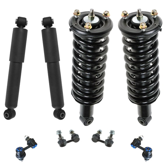 TRQ 8 Piece Suspension Kit Strut Assemblies Shock Absorbers Sway Bar End Links SKA67297 Fits select: 2005-2012 NISSAN PATHFINDER