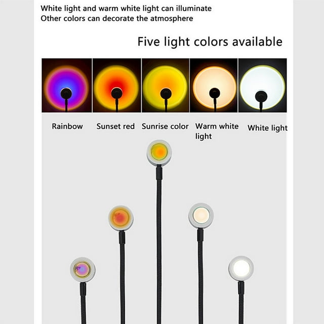 USB Projector Flexible LED Protection Lamp Rainbow/Sunset Lighting Bright 18cm/28cm/36cm Portable Sleeping Night Light Home Sunset Res Light 18cm