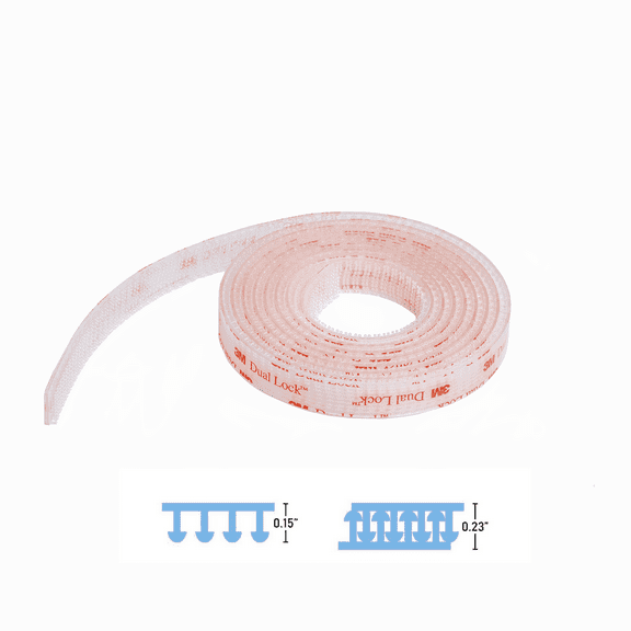 3M Dual Lock Reclosable Fastener SJ3560 250 Clear, 1/2 in x 6 Ft