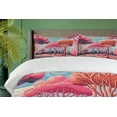 thumbnail image 3 of Ambesonne Trees Duvet Cover Set, Surreal Forest Sky Painting, Calking, Pink Coral Blue Grey, 3 of 5