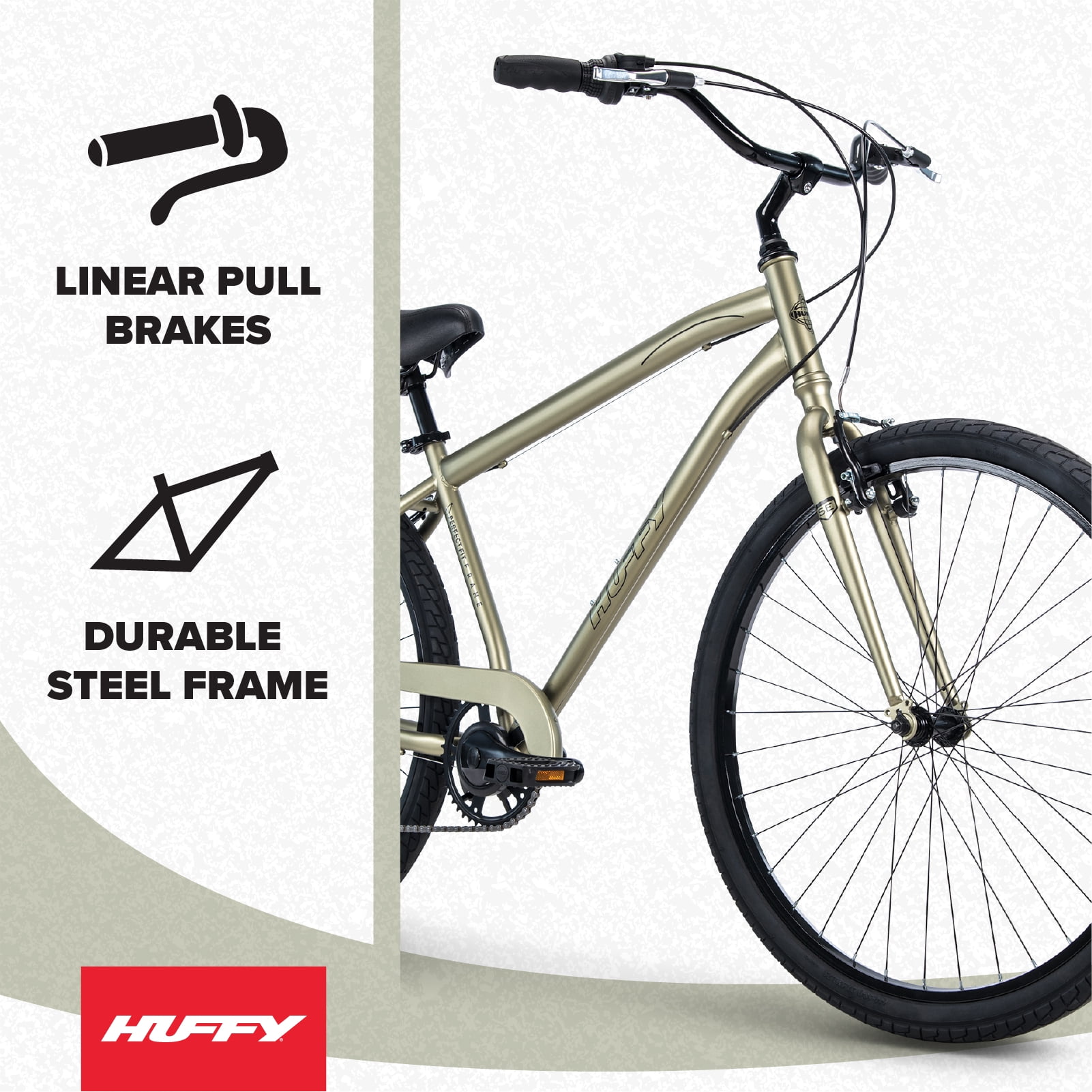 Huffy 27.5" Parkside Comfort Bike, Fits Riders 60"+, Sage Green, Adult, Men's