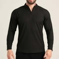 thumbnail image 7 of Stamzod Mens Shirts Summer Solid Color Crewneck Slim Fit Stretch Gym Shirts Activewear Casual Athletic Running Long Sleeve Shirts for Men Black L, 7 of 7