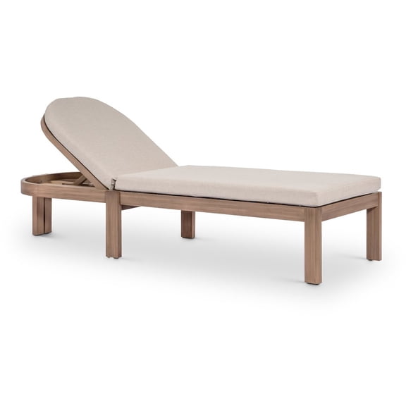 Meridian Furniture Newport Beige Water Resistant Fabric Upholstered Outdoor Patio Lounge Chair