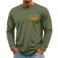 thumbnail image 3 of YNGKMEA Mens Long Sleeve Crew Neck T Shirts Fashion Casual Pumpkin Face Print Pullover Sweatshirt For Fall Winter Wear, 3 of 5
