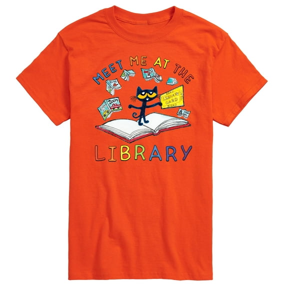 Pete The Cat - Meet Me At The Library - Men's Short Sleeve Graphic T-Shirt