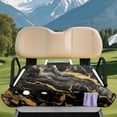 thumbnail image 3 of Uourmeti Golf Cart Seat Covers Easy to Install Warp Knitted Terry Cloth, Compatible with Summer Club Car Golf Cart, for 2-Seat Golf Carts EZGO TXT RXV, Black Marble, 3 of 8