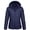Navy, variant on Women's Lightweight Puffer Jacket with Hood Pockets Quilted Padded Full-zip Water-Resistant Windproof Transitional Winter Coat Dark Gray L
