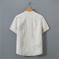 thumbnail image 4 of HBFAGFB Shirts for Men Lapel Button up Short Sleeves Simple Soft Work Tops with Pocket Khaki Size S, 4 of 4