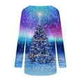 thumbnail image 5 of AOOCHASLIY Women Fall Tops Christmas Women Fashion Casual Long Sleeve Round Neck Tops Loose Printed Blouse, 5 of 5