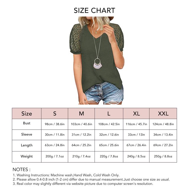 Camiseta De Punto Informal, Camiseta De Punto Con Cuello En V De Algodón Suave Para Mujer, Manga Abullonada De Color Puro Para Ir De Compras Cergrey Verde S