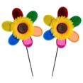 thumbnail image 3 of a polished and engaging product description based on your input:\n\n \n\n**2pcs Colorful Sunflower Pinwheel Garden Windmill Ornaments – Outdoor Lawn, 3 of 4