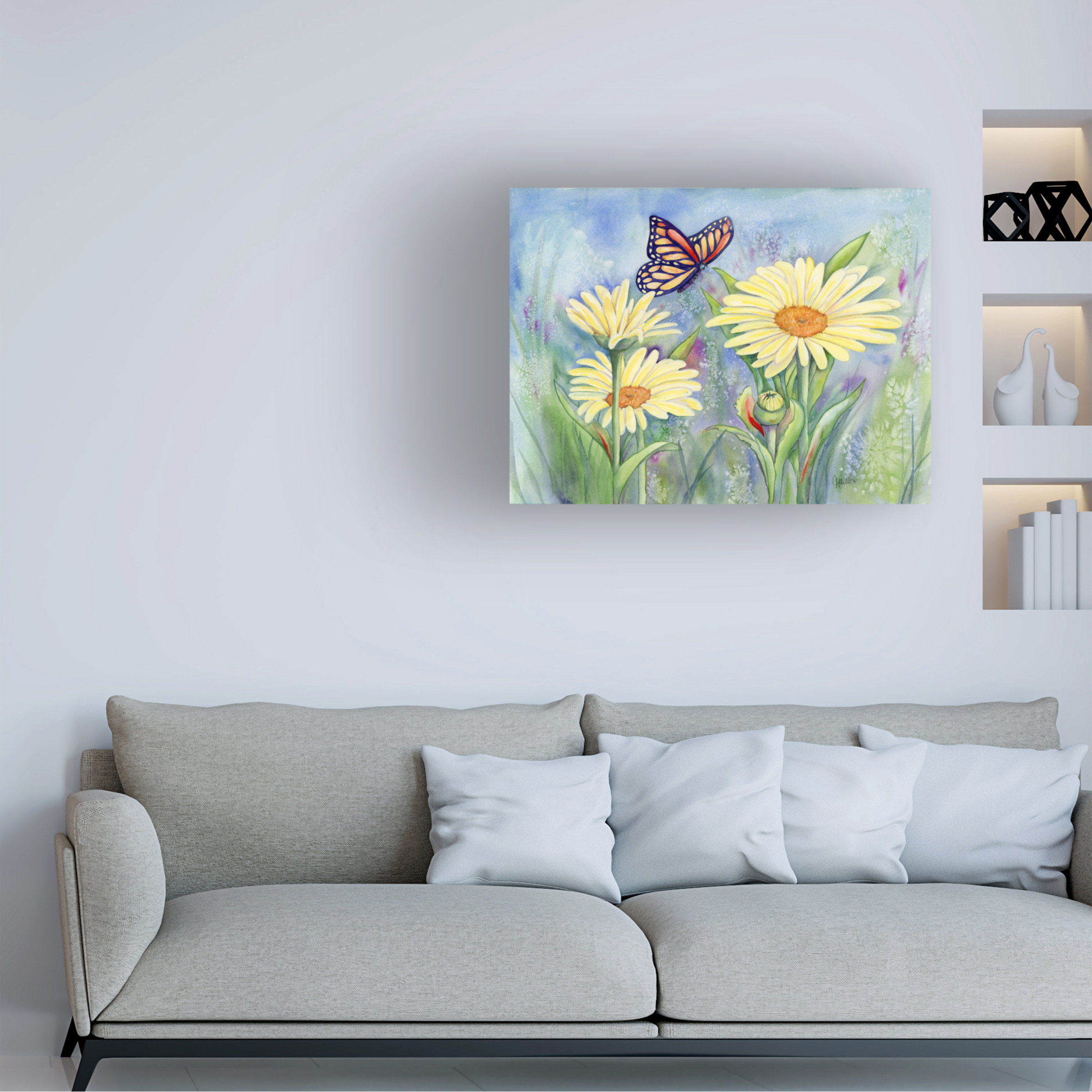 Tracy Miller 'Butterfly Daisy' Canvas Art