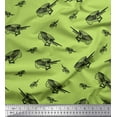 thumbnail image 1 of Soimoi Green polyester Crepe Fabric Trolley Garden Accessories Print Sewing Fabric Yard 42 Inch Wide, 1 of 5