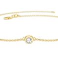 thumbnail image 2 of AFFY Solitaire Bracelet for Women | 3MM Round Shape Lab Created Moissanite Bezel Set Bridesmaid Bracelets | Curb Cable Link Chain Bracelets In 18K Yellow Gold Vermeil (0.10Ctw)- 8.00IN, 2 of 4