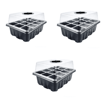 Mini Invernadero, 12 Cavidades con Domo, Germinador Plántulas, 3 pz