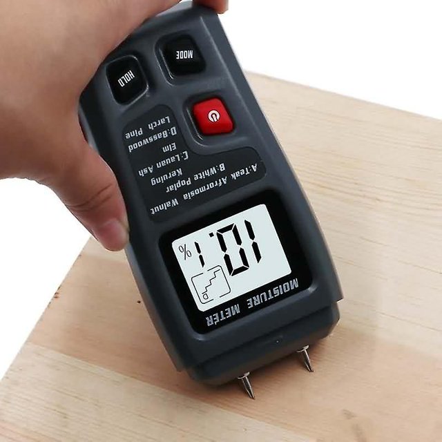 Probador de humedad de madera (con batería de 9v) Pantalla LCD digital de 2 pines y 4 modos, Precisión: Detector de humedad de madera del 0,5 % para cartón de papel de le?a 0~99,9 % W LingWen 8390606666796