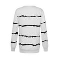 thumbnail image 4 of Fangasis Ladies T-shirt V Neck Tee Striped T Shirt Women Fashionable Tops Loose Dailywear Tunic Blouse White S, 4 of 7