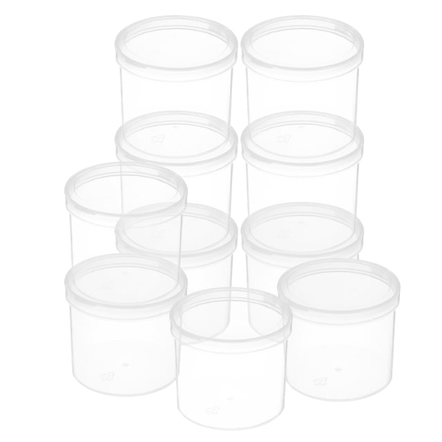 unbranded 10Ud Redondo De Plástico Claro Con Tapa Para Almacenar Monedas Y