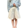 thumbnail image 1 of Odeerbi 1-11 Años Niñas Verano Lino Pantalones Cortos Pata Ancha Casual Transpirable Color Sólido Lindo Ocio Pantalones Cortos, 1 of 5