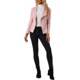 thumbnail image 2 of INSPIRE CHIC Cardigan Ouvert à Manches Longues en Faux Suède pour Femmes avec Col Drapé m Rose, 2 of 6
