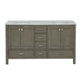 thumbnail image 2 of Horizon 60" Double Bathroom Vanity with Weathered Gray Cabinet and Engineered Carrara Top, 2 of 5