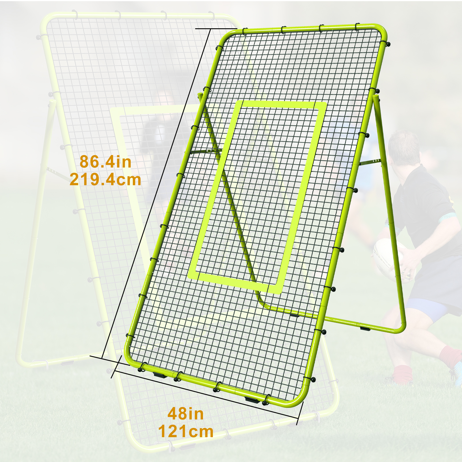 Oumilen Green Baseball Rebounder Portable Training Pitch Back