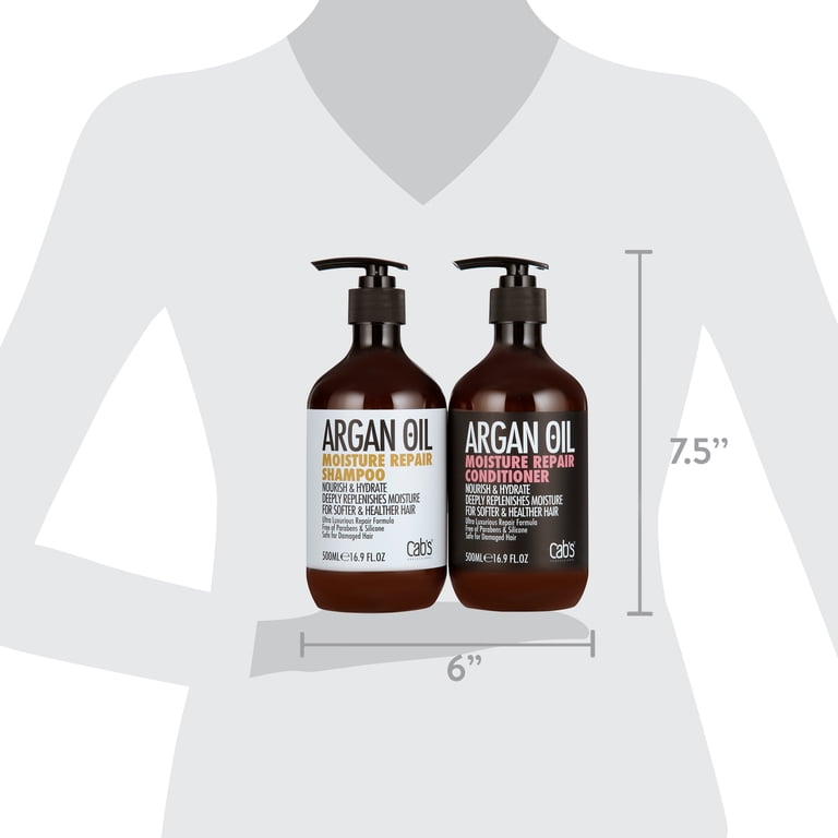 Cab's Moroccan Argan Oil Shampoo and Conditioner Set, Moisture