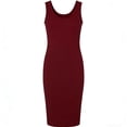 thumbnail image 4 of Lovzfmll Versatile Solid Spaghetti Strap Vacation Sundress for Women Maxi Crew Neck Sleeveless Relaxed Fit Wine, M, 4 of 5