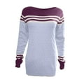 thumbnail image 5 of Tops for Women Trendy Viikei Womens Hoodies Plus Size,Long Sleeve Shirts for Women Fall Womens Tops,Women's Striped Color-matching Pullover Sweater Sky Blue XXL, 5 of 5
