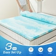 thumbnail image 3 of EDX Twin Size Memory Foam Mattress Topper, Cooling Gel Pad，Soft Comfy Padding Breathable for Sleeper RV Camper, CertiPUR-US Certified, 3 inch Thick, 3 of 8
