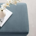 thumbnail image 6 of Tilden 17" Square Performance Velvet Upholstered Ottoman in Cadet Blue Natural, 6 of 9