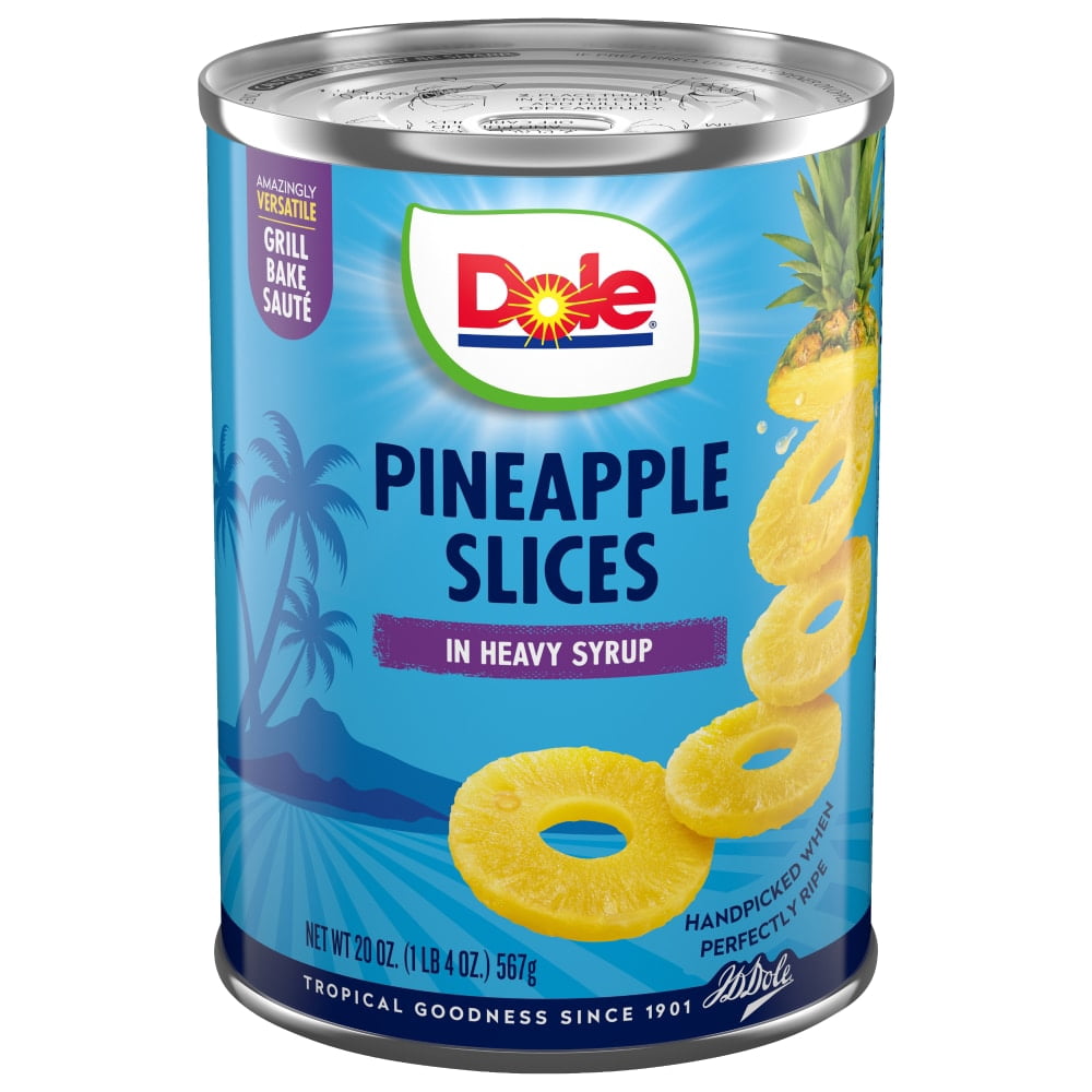 Dole Canned Pineapple Slices Fruit In Heavy Syrup 20 oz - 5 Pack