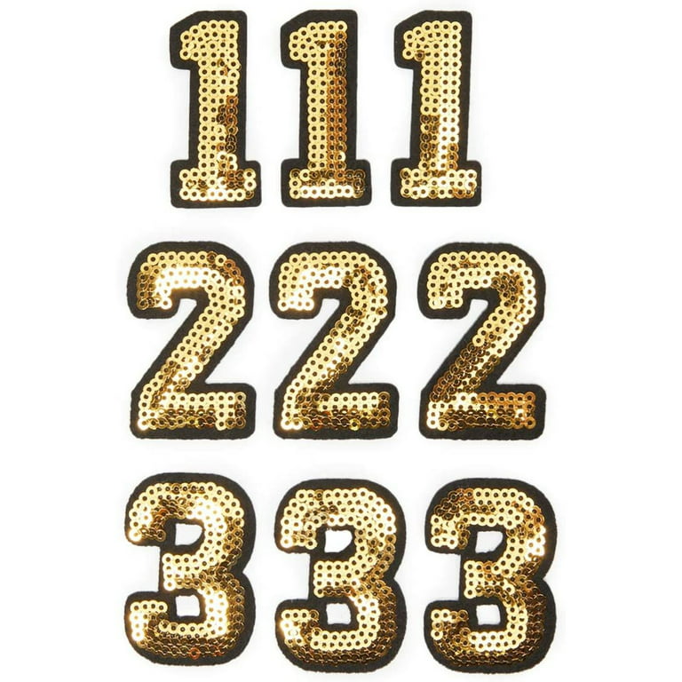 1Pcs Black Sequins Number Patches 0-9 Glitter Figure Iron On Patch For  Clothes Jeans Bags